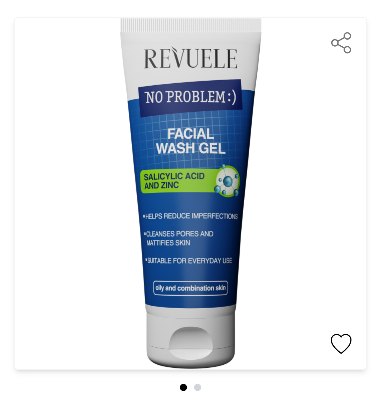 Gel facial de ácido salicílico y zinc 